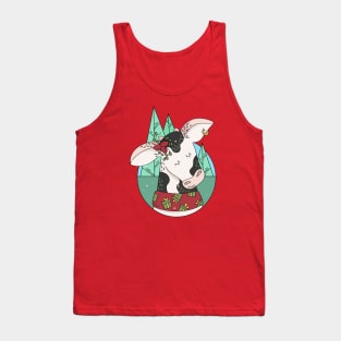 Cute Christmas Cow Illustration // Festive Animal Cartoon Tank Top